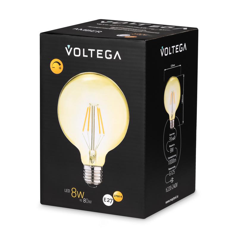 Лампа светодиодная филаментная Loft 271 G125 8Вт 2700К E27 DIM Voltega 8511