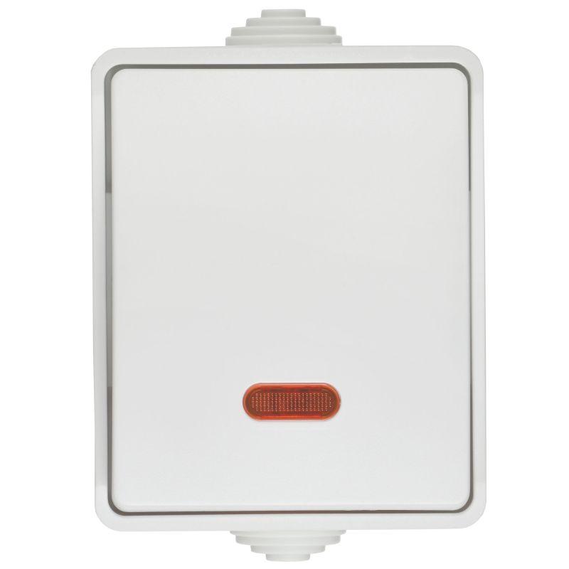 Выключатель проходной 1-кл. ОП Форс IP54 ВС20-1-1-ФБ с индикацией бел. IEK EVS11-K01-10-54-DC