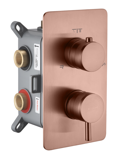 Смеситель встроенный однорычажный 3-х проходной CELL COPPER BRUSHED