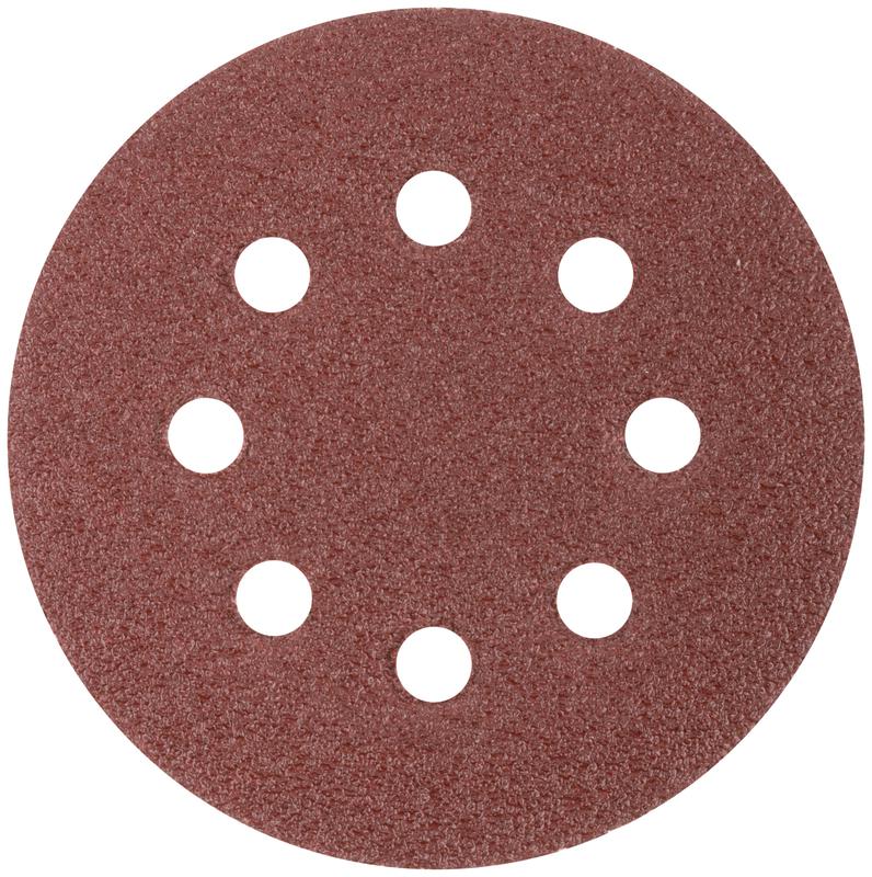Круг шлифовальный с отверстиями (липучка) 125мм Р 36 алюм./оксидные (уп.5шт) КУРС 39781