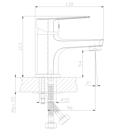 Смеситель для раковины Rossinka S (S35-11)