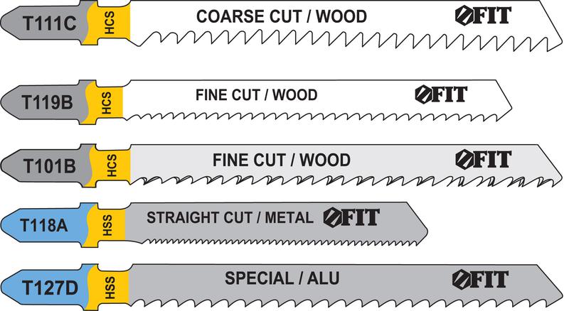 Набор полотен для электролобзика 5шт (T111C T119B T101B T118A T127D) FIT 41008
