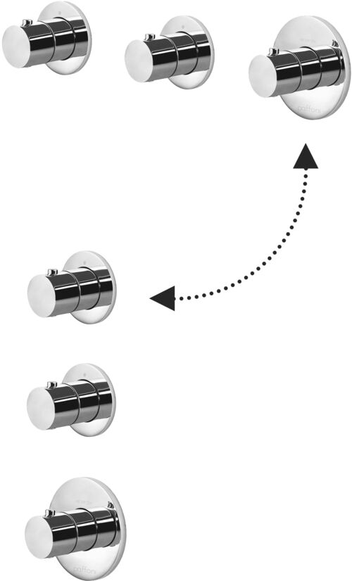 Внешняя часть смесителя Paffoni MODULAR BOX MDE018CR на 2 выхода Хром