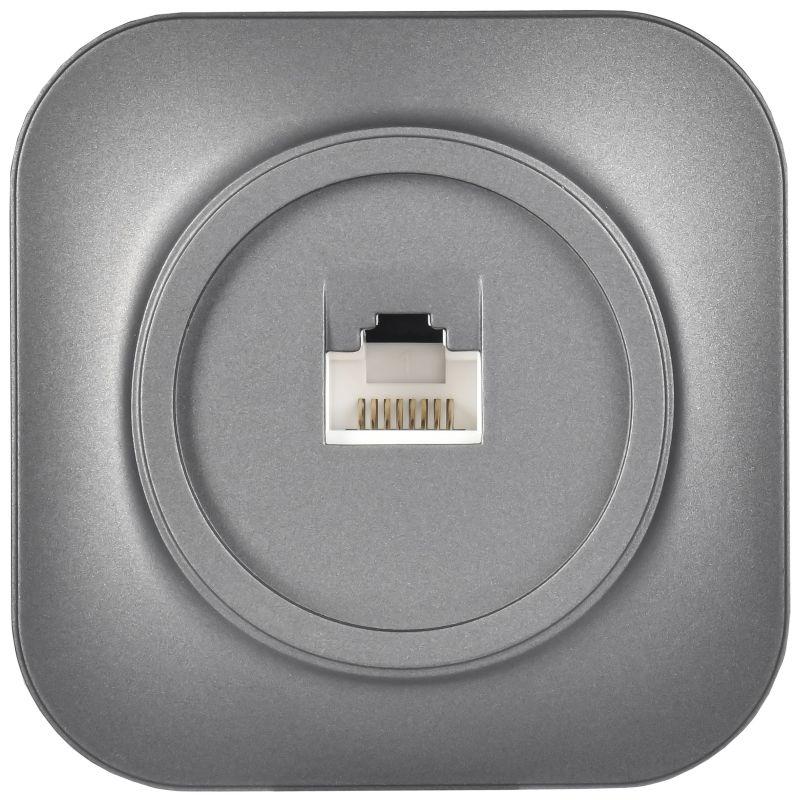 Розетка компьютерная ОП RJ45 кат.5E GLORY РК10-ХСм сталь матов. IEK EKH10-K46M