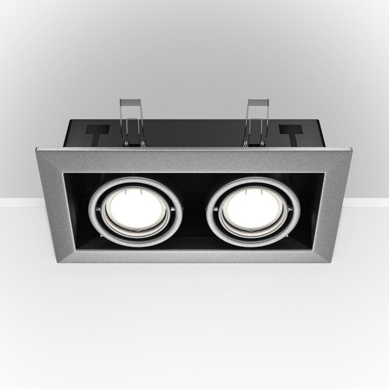 Светильник Metal Modern GU10 2х10Вт встраив. Maytoni DL008-2-02-S