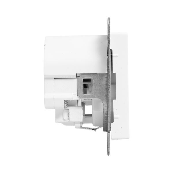 Розетка СП Эпика 16А с 2 USB-C с заземл. защ. шторки механизм бел. EKF UP1-SOW-111-2USBC