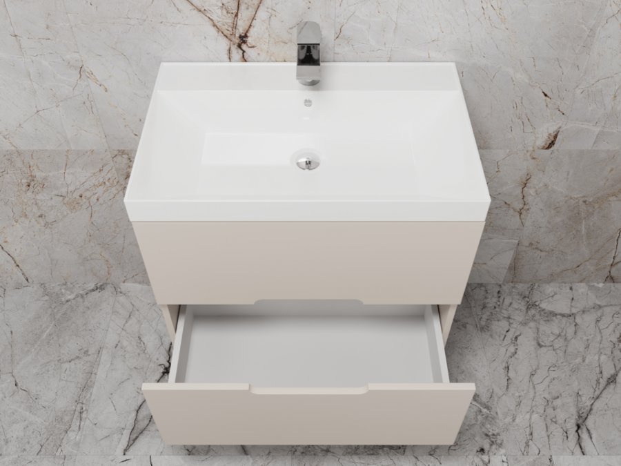 Тумба подвесная "Матис 70", Classic 70, (2 ящика), КРЕМ, ЭМАЛЬ