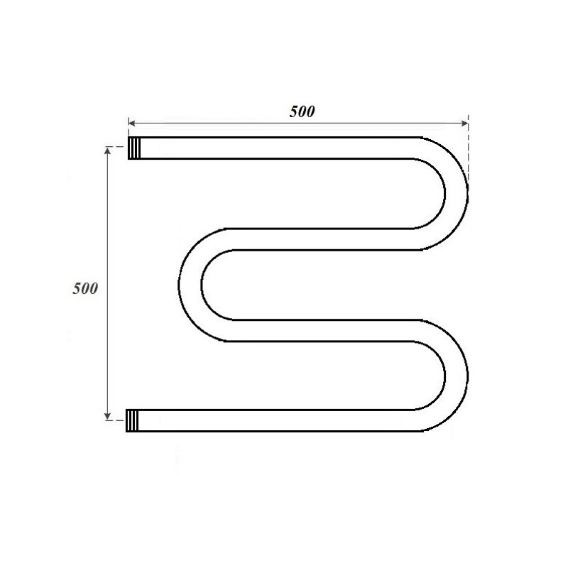 Полотенцесушитель водяной Point PN37555 500x500 М-образный (1"), хром