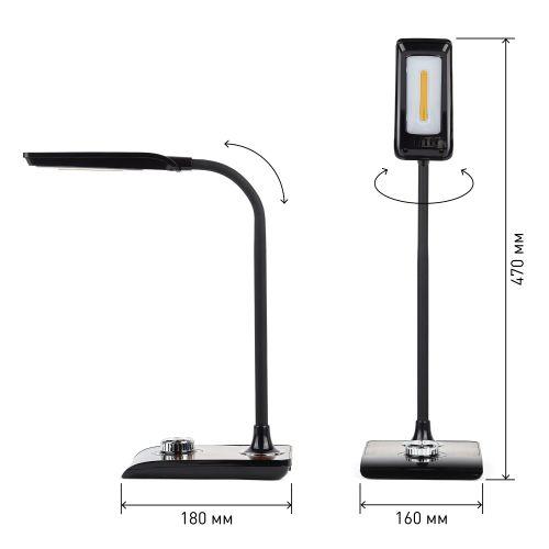 Светильник NLED-473-10W-BK настол. черн. с деревом ЭРА Б0033305