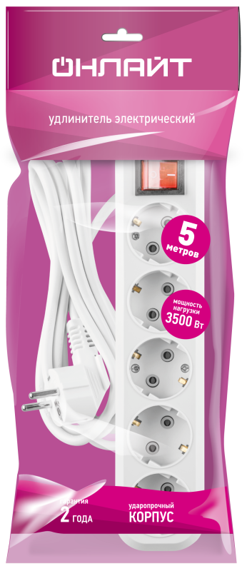 Удлинитель 90 812 OPE-S-05-500-ESC-3x1 ОНЛАЙТ 90812