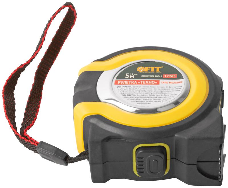 Рулетка Техно 5мх19мм прорезиненный корпус двойн. стопор FIT 17265