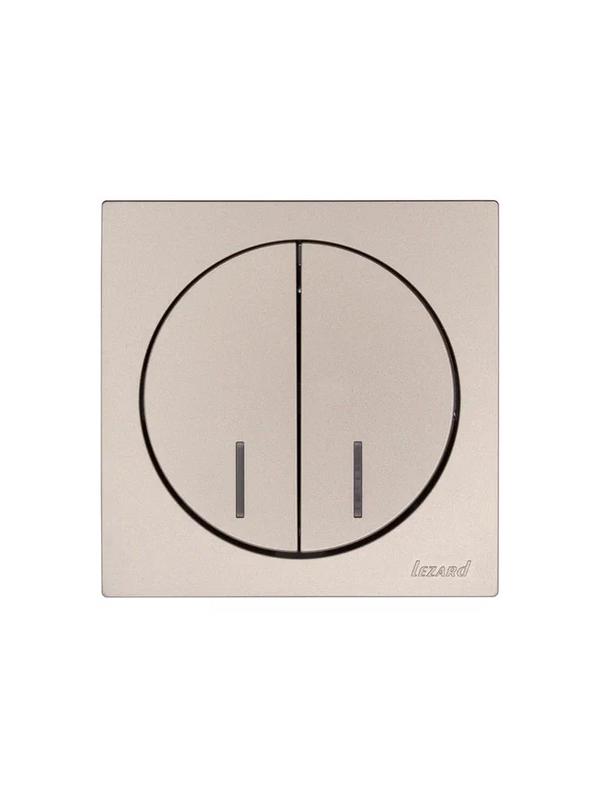 Выключатель 2-кл. СП OSEN 10А IP20 с подсветкой механизм титан LEZARD 743-3788-112