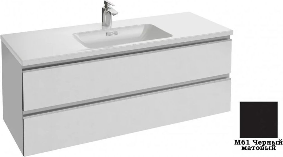 EB2021-RA-M61 Мебель 120 см с 2 выдвижными ящичками,мягкий черный лак (206695)