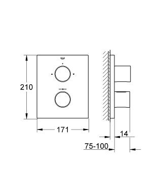 Комплект верхней монтажной части для термостата Grohe Grohtherm F 27618000