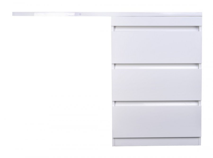 Тумба напольная "Даллас 120" (3 ящ.) Люкс белая, PLUS