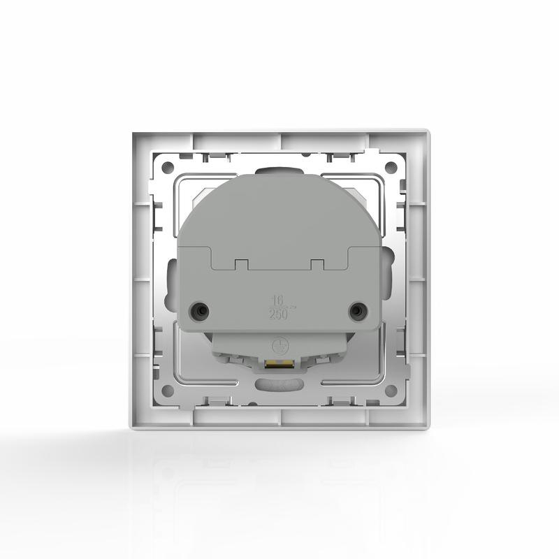 Розетка 1-м СП Pixel с заземл. с 2-мя заряд. устр. USB тип A+A механизм алюм. TOKOV ELECTRIC TKE-PX-R1U2A-C03