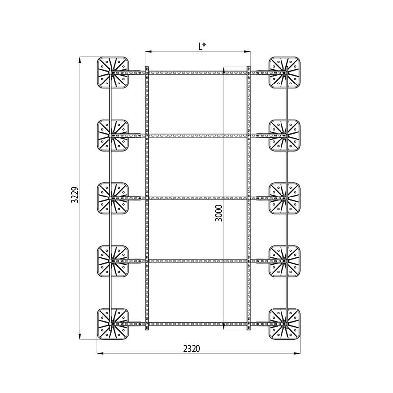 Конструкция опорная для установки оборудования TECHNORAPTOR FOOT 2000х3000 тип 2 HD КМ TR0252