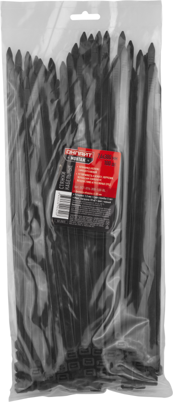 Хомут 90 322 OCT-076-300-100-BL (уп.100шт) ОНЛАЙТ 90322