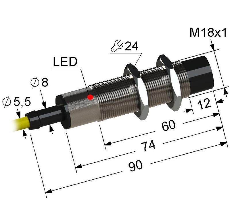 Выключатель бесконтактный PS2-18M90-8N74-Z (ВБ2.18М.90.8.7.2.Z ВБ2.18М.90.8.7.4.Z) МЕГА-К A8010-80088177