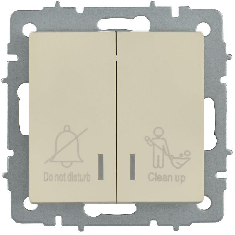 Выключатель 2-кл. BRITE 10А ВС10-2-9-БрКр для отелей с индик. механизм беж. IEK BR-V20-2-10-K10