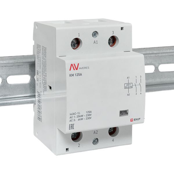 Контактор модульный КМ 125А 2NО 230В AC (3 мод.) AVERES EKF km-av-3-125-20-230V