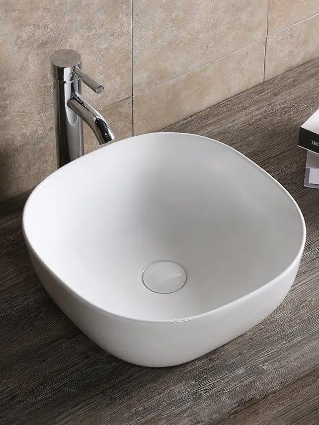 Раковина CR0077 накладная, белая, квадратная 410х410х145 Ceruttispa