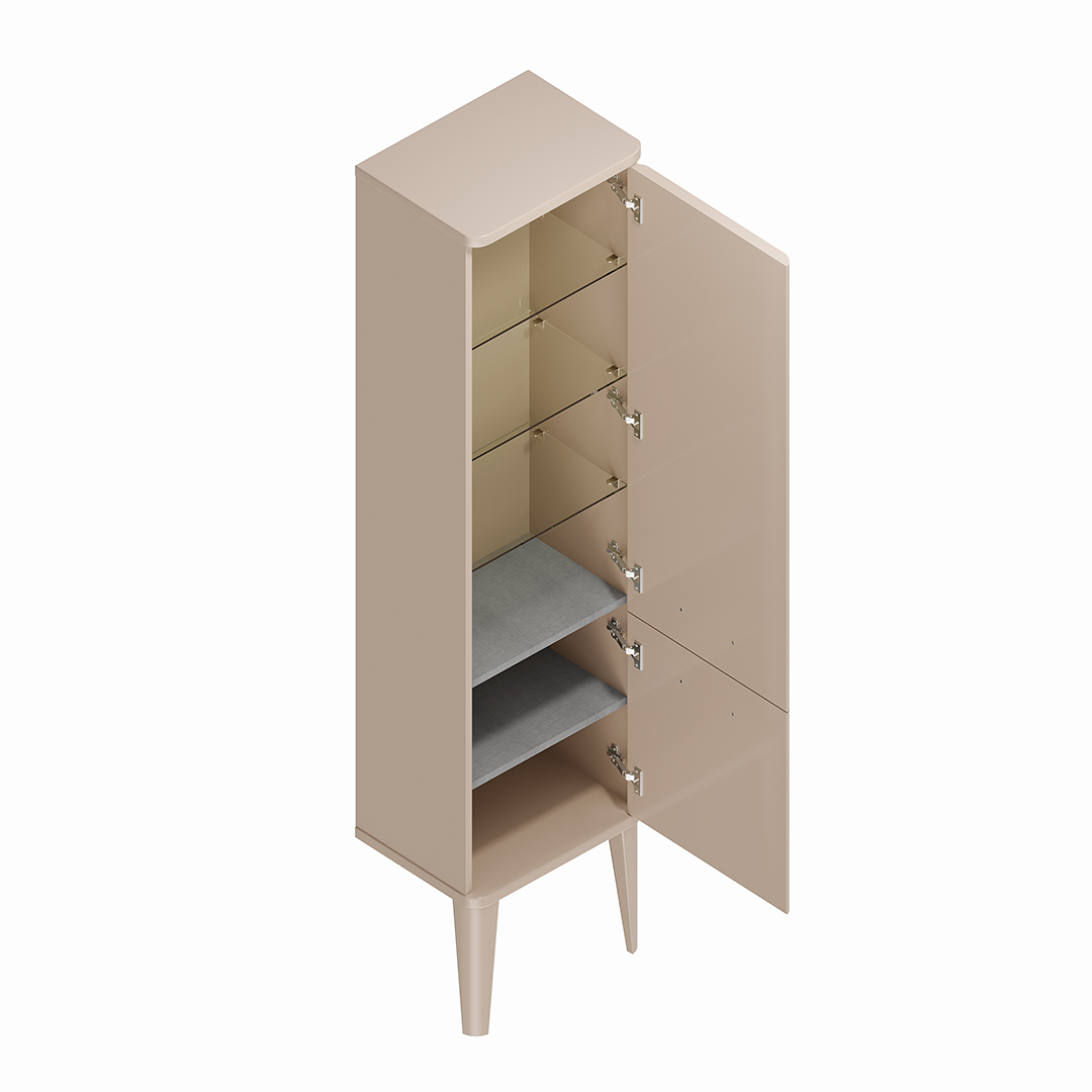 Пенал POMPEI напольный\подвесной 150, камео бежевый глянцевый