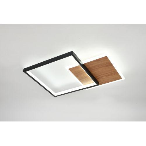 Светильник светодиодный Ferre CLL-1-60-RC BK+Wood 60Вт 3000К-6000К 450х350х60 с пультом ДУ черн./дерево Эра Б0069758