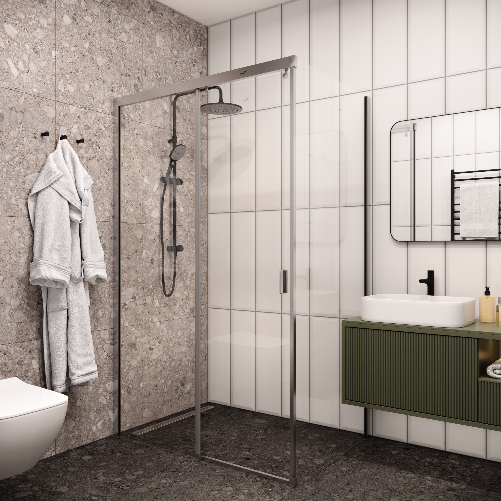 Ограждение MARBELLA 120 L душевое Ceruttispa без поддона (80x120x190)