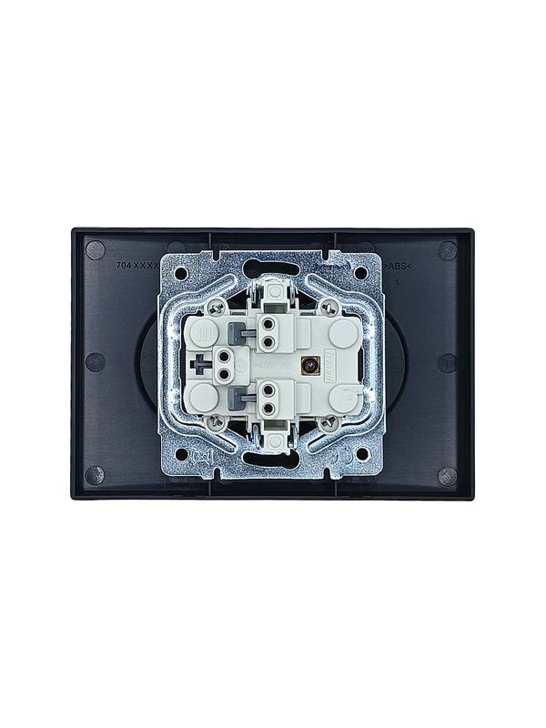 Розетка 2-мест. с/з СП ZIMA IP20 16А ПБТ безвинт. зажим черн. бархат LEZARD 704-4200-127BQC