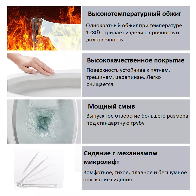 Унитаз SANTA Aria подвесной безободковый широкий Ceruttispa CT9666 (485х410х355)