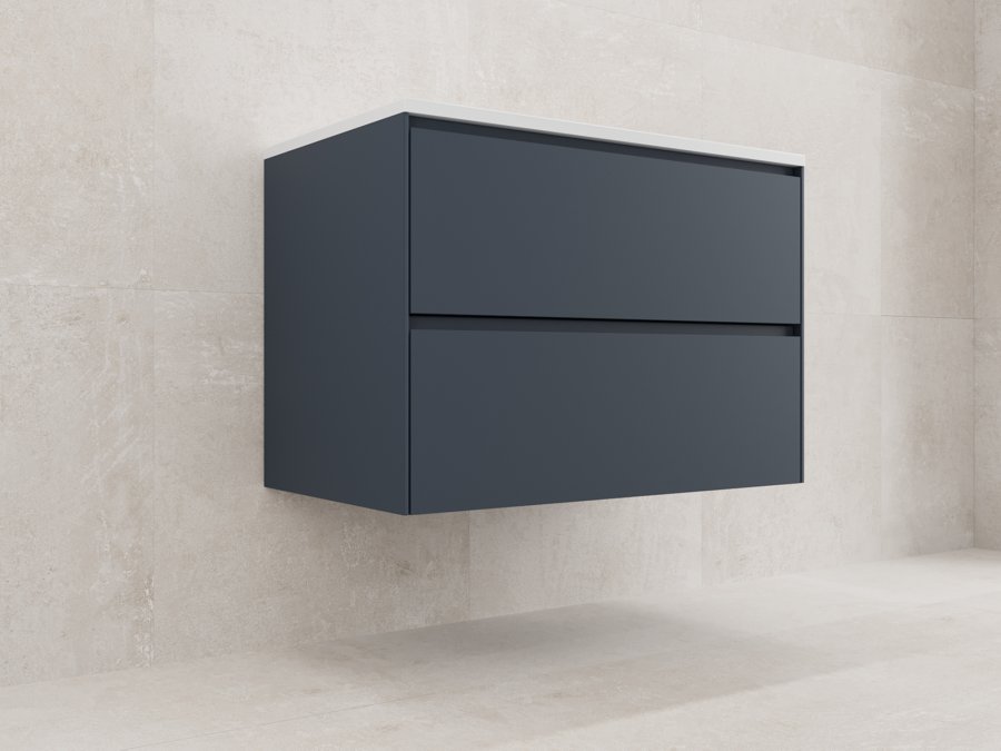 Тумба подвесная "ЛИМА 80" эмаль, под раковину LINE 80, 2 ящ., PLUS, графит