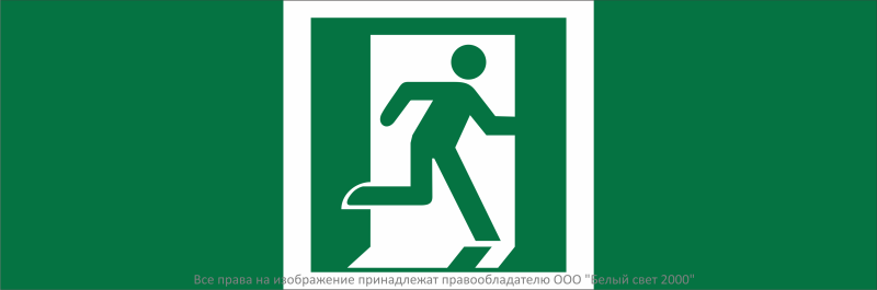 Знак безопасности NPU-3311.E01-02"Выход здесь (прав.)" Белый свет a32665