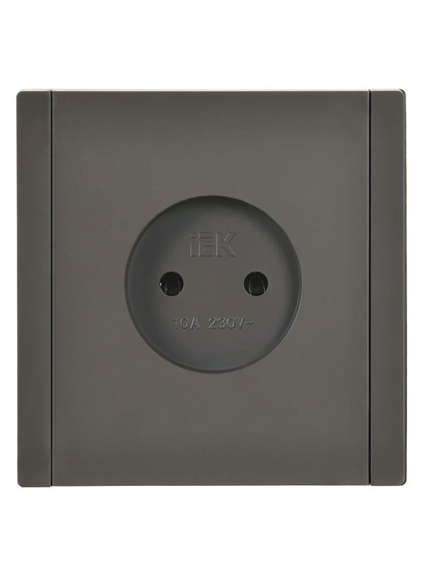 Розетка 1-м СП FORTE&PIANO FP318 10А без заземл. без защ. шторок винт. крепл. сер. IEK FP-R10-10-K03