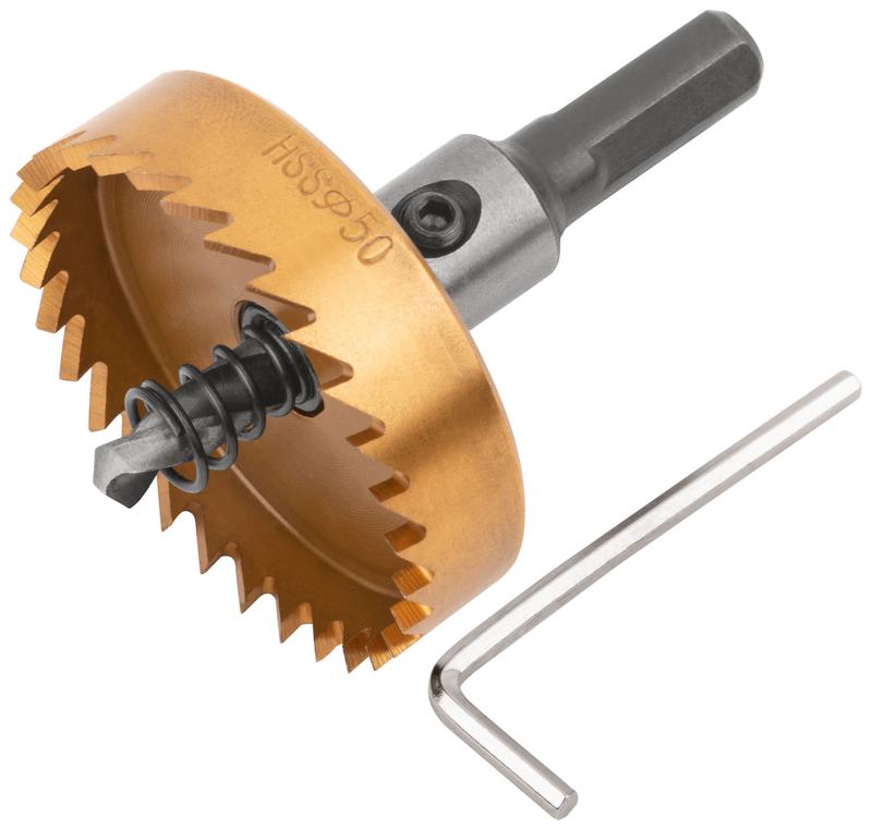 Коронка кольцевая пометаллу HSS сталь титановое покрытие 50мм FIT 36878