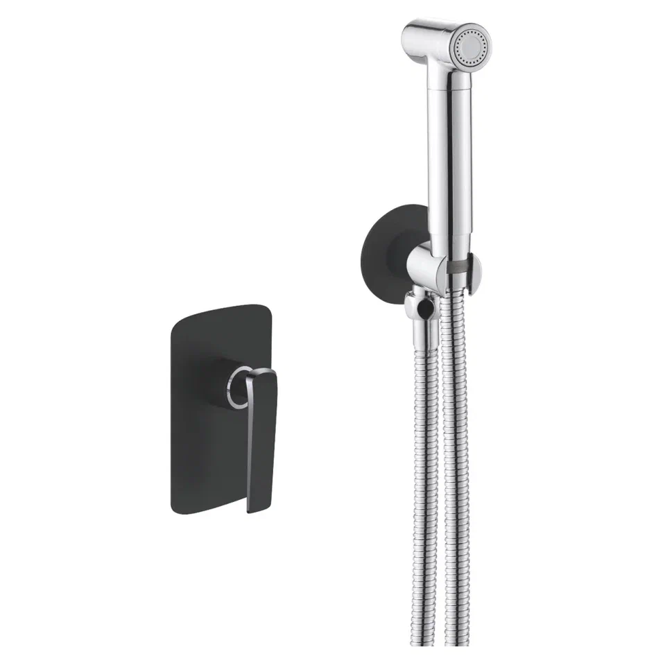Гигиенический душ со смесителем Rose R1305H, черный