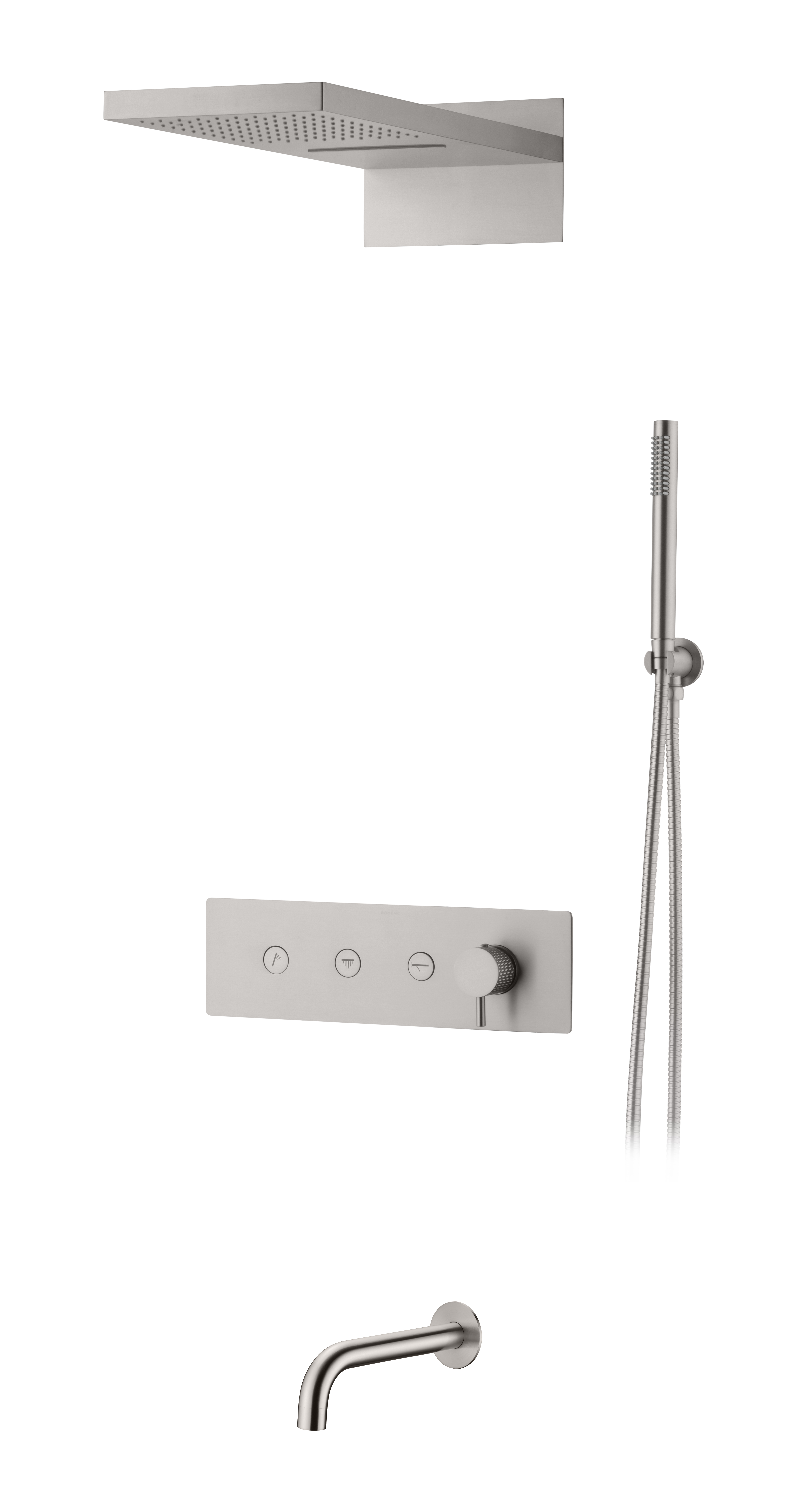 Встроенная душевая система FUSION с термостатом, трехпозиционная MATT GOLD