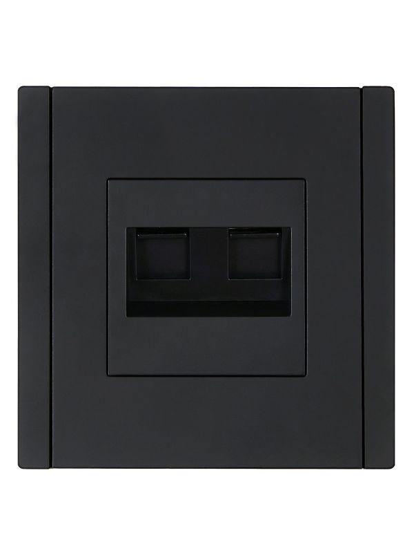 Розетка 2-м RJ11+RJ45 кат.5E FORTE&PIANO FP135 черн. IEK FP-KT20-O-1-K02