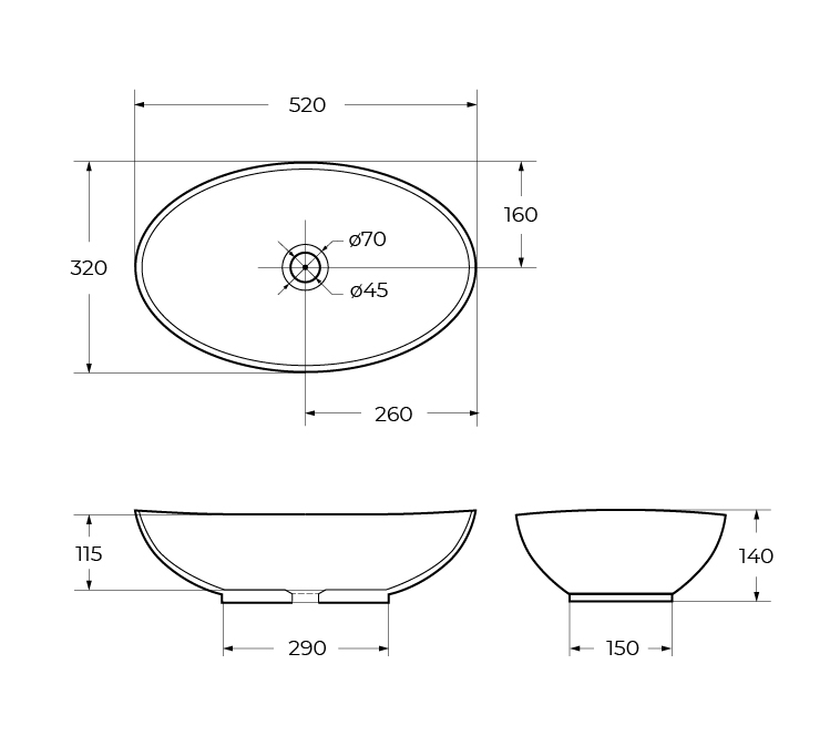 Накладная раковина BelBagno BB1147