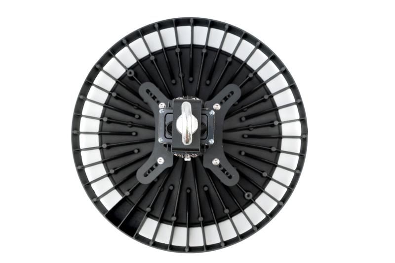 Светильник светодиодный ДСП IB 11 S 100W W 850 HT BK PC 257х257х155мм 100Вт 5000К IP65 High Bay подвесной с гр. линзой из поликарбон. черн. Русский Свет 16091124362