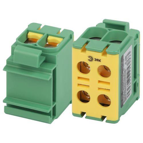 Клемма силовая вводная двойн. КСВ NO-224-139 (KE66.3) 6-50кв.мм PE желт./зел. Эра Б0065578