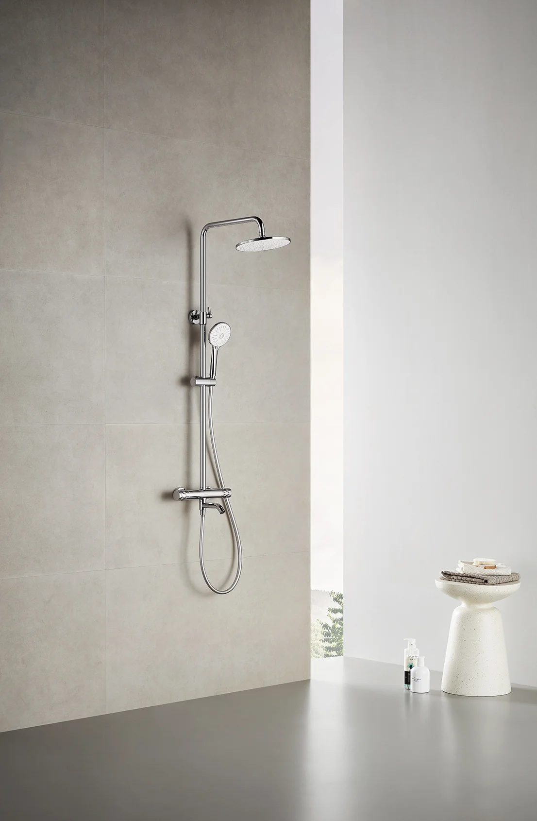 Душевая стойка Arrow AG3317SHU1CP с термостатом, хром