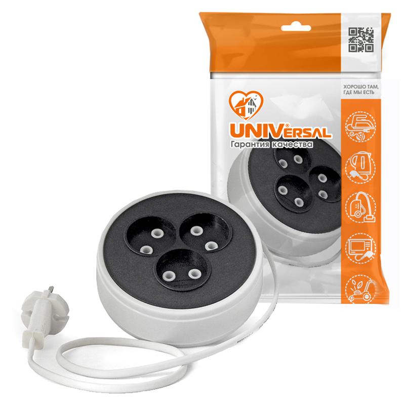 Удлинитель-рулетка 3х5м без заземл. 6А IP20 У6-004 ШВВП 2х0.75 UNIVersal 9634578