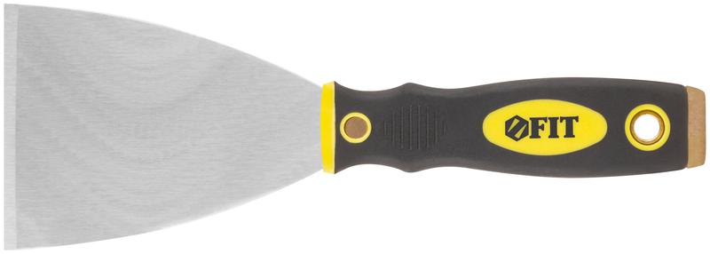 Шпатель для удаления ржавчины профи толщ. лезвия 1мм двухкомп. ручка сметал. бойком 3дюйм (75мм) FIT 06673