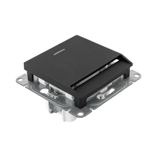 Выключатель карточный Эпика с подсветкой механизм черн. EKF UP1-SWB-card