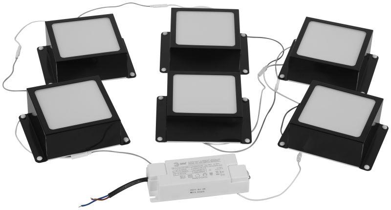 Светильник светодиодный SPO-646-3-4K-B6 36Вт 4000К 3420лм грильято 100х100 домино компл. 6 кубиков и драйвер бел. Эра Б0063052