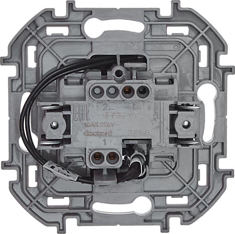 Выключатель 1-кл. Inspiria 10А IP20 250В 10AX с подсветкой/индикацией механизм антрацит IEK 673613