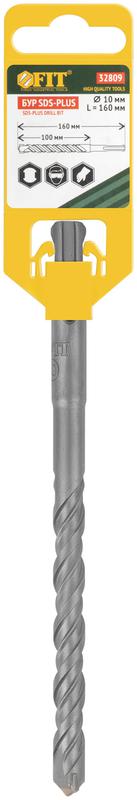 Бур по бетону SDS PLUS профи W-образная вставка двойная спираль 10х160мм FIT 32809