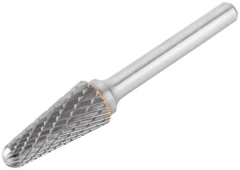 Шарошка карбидная штифт 6мм тип "L" коническая закругленная 12х28х71мм FIT 36630