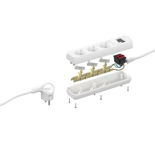 Удлинитель 3х3м с заземл. 10А IP20 UX-3es-3m ПВС 3х0.75 с выкл. Эра Б0035751